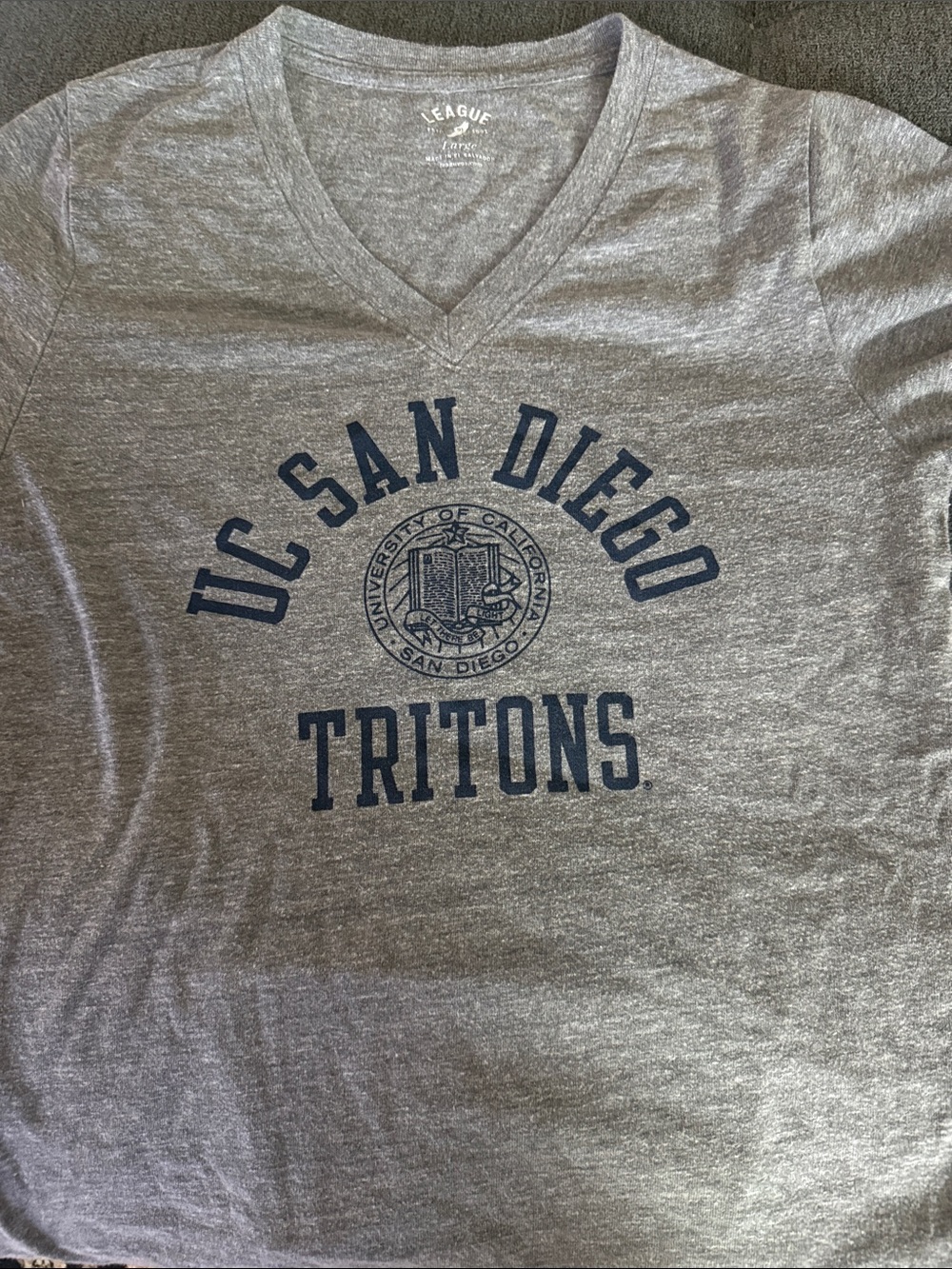 Women’s League Gray V-Neck UC San Diego Tritons Tee